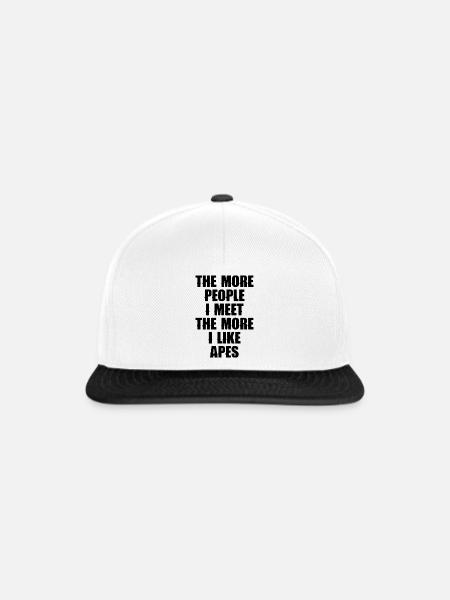 Sarkasmus Affen Spruch - Snapback Cap - Weiß/Schwarz