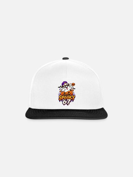 Halloween Geist 67 - Snapback Cap - Weiß/Schwarz