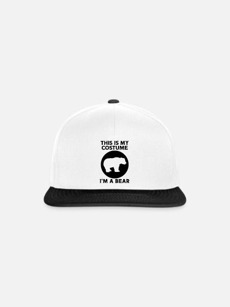 Bären Humor Kostüm - Snapback Cap - Weiß/Schwarz