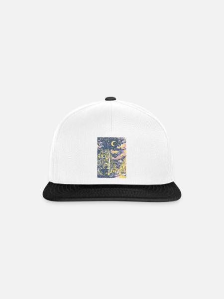 STADT BEI NACHT - Snapback Cap - Weiß/Schwarz