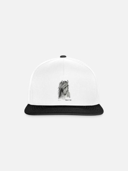 Islandpferd - Snapback Cap - Weiß/Schwarz