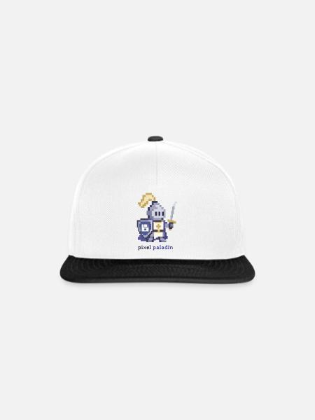 Pixel Paladin Pixelheld - Snapback Cap - Weiß/Schwarz