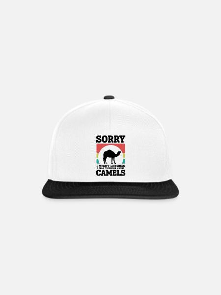 Kamel Spruch Retro - Snapback Cap - Weiß/Schwarz
