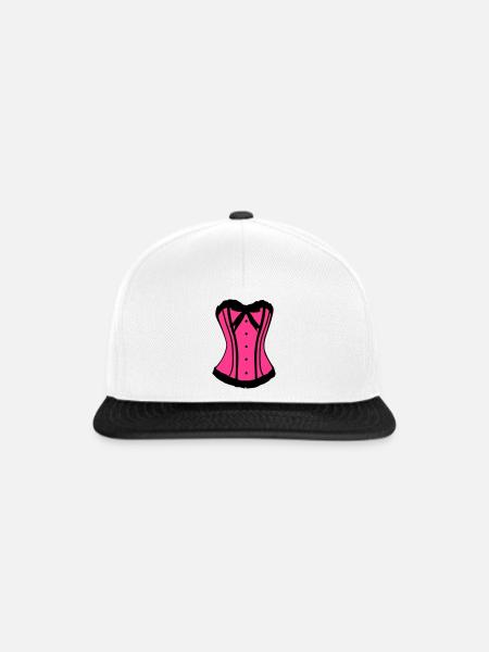 Pinker Korsett Noir-Kontrast - Snapback Cap - Weiß/Schwarz
