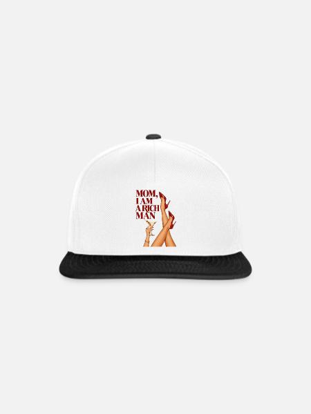 Mom I Am A Rich Man - Snapback Cap - Weiß/Schwarz