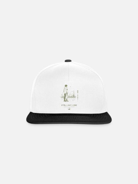 Ctrl Alt Esc Neon Stadt - Snapback Cap - Weiß/Schwarz