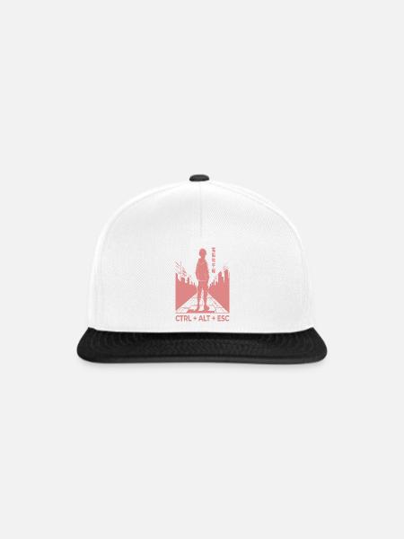 Ctrl Alt Escape Streetwear Silhouette - Snapback Cap - Weiß/Schwarz