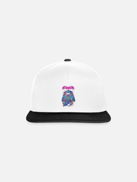 Neonhai-Felsenbestie - Snapback Cap - Weiß/Schwarz