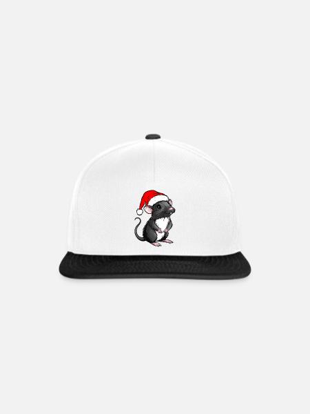 Weihnachtsmann Ratte - Snapback Cap - Weiß/Schwarz