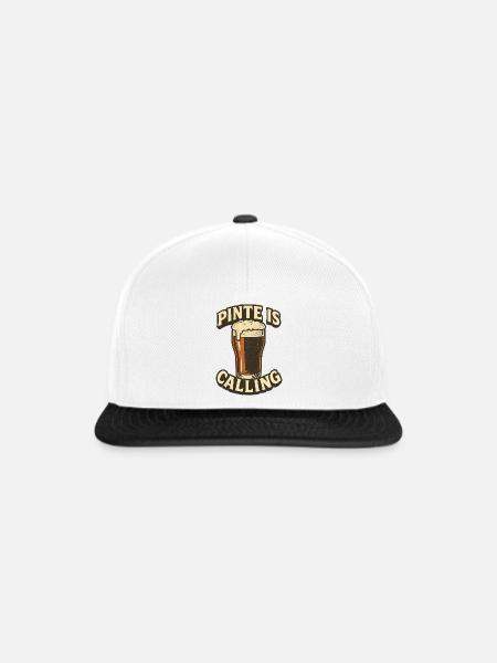 Pinte Is Calling - Bierglas Retro - Snapback Cap - Weiß/Schwarz