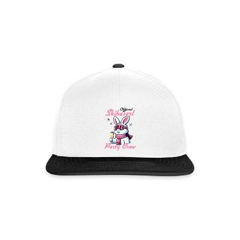 Official Skihaserl Party Crew witzige Ski Sprüche - Snapback Cap - Weiß/Schwarz - Vorne