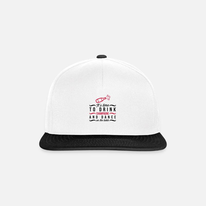 It s time, that we drinking ! - Snapback Cap - white/black