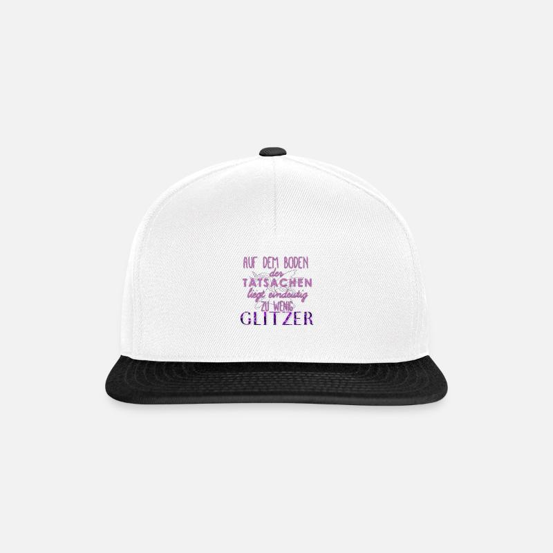 glitzer - Snapback Cap - Weiß/Schwarz