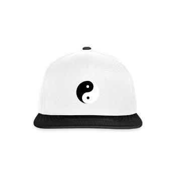 YING YANG KARMA - Snapback Cap - white/black - Front