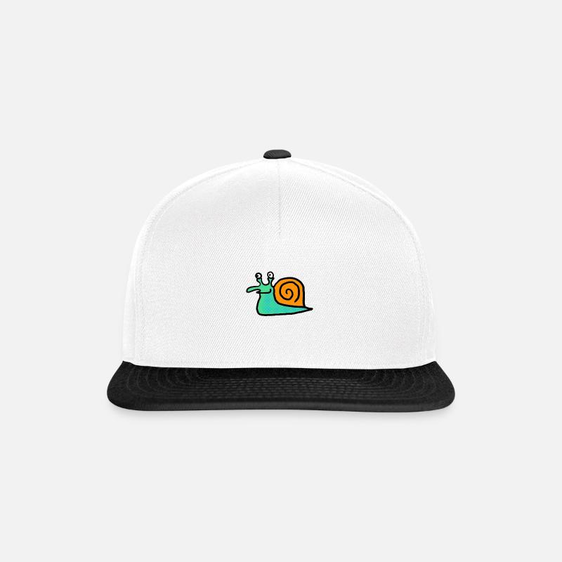 Schnecke - Snapback Cap - Weiß/Schwarz