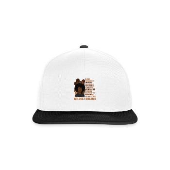 Inspirational Motivational African American Girl - Snapback Cap - Weiß/Schwarz - Vorne