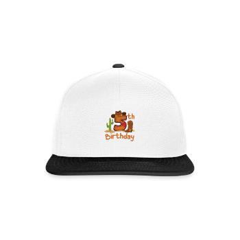 Cowboy 5th Birthday Gift Children's Birthday Party - Snapback Cap - white/black - Front