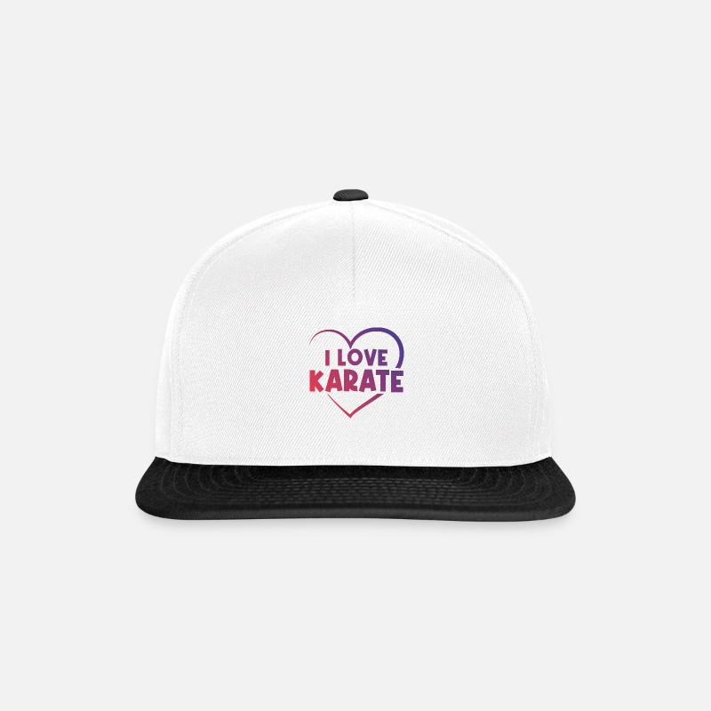 Ich liebe Karate Herz - Snapback Cap - Weiß/Schwarz