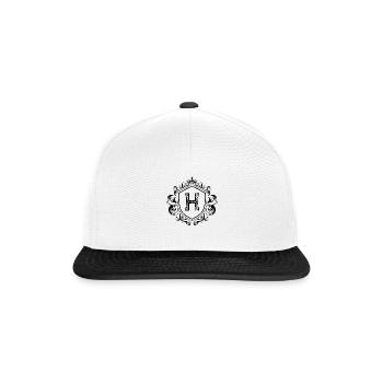 H Buchstabe Wappen - Snapback Cap - Weiß/Schwarz - Vorne