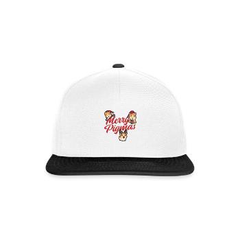Nagetier Meerschwein Meerschweinchen - Snapback Cap - Weiß/Schwarz - Vorne
