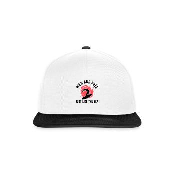 Surfen Wellenreiten Für Surfing - Snapback Cap - Weiß/Schwarz - Vorne