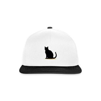 Silhouette de chat noir espiègle - Casquette snapback - blanc/noir - Devant