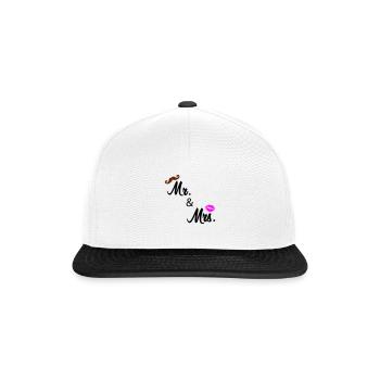 mr and mrs 02 - Snapback Cap - white/black - Front