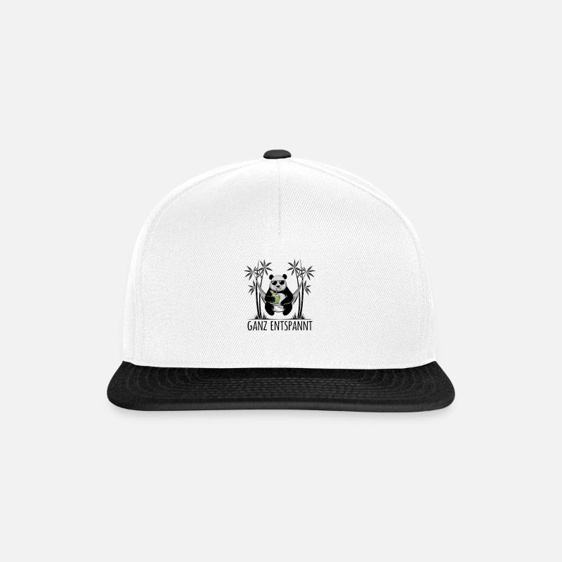 Panda - Ganz entspannt - Snapback Cap - Weiß/Schwarz