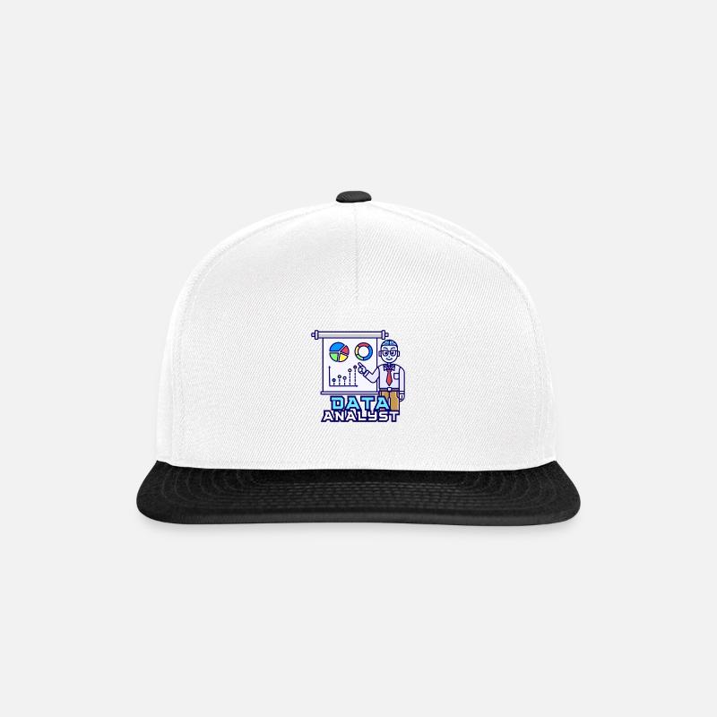 Data Analyst Engineer Scientist Power BI SQL ETL - Snapback Cap - white/black