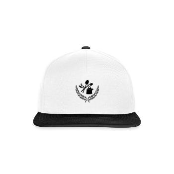 Garden tools in laurel wreath Gardener - Snapback Cap - white/black - Front