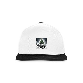 Voiture muscle car Noël cadeaux de Noël - Casquette snapback - blanc/noir - Devant