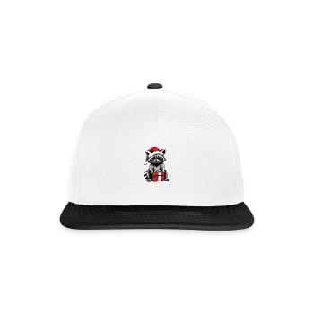 Cadeau de Noël du Père Noël raton laveur - Casquette snapback - blanc/noir - Devant