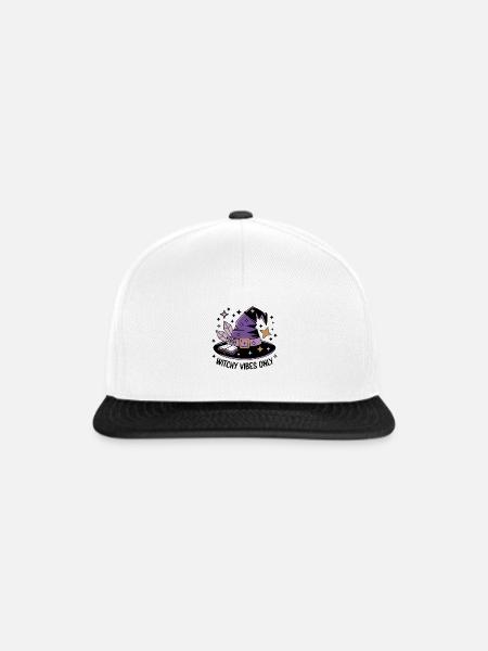 Nur Hexen-Vibes - Snapback Cap - Weiß/Schwarz