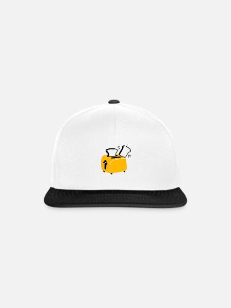 Toaster mit Brot Comic - Snapback Cap - Weiß/Schwarz