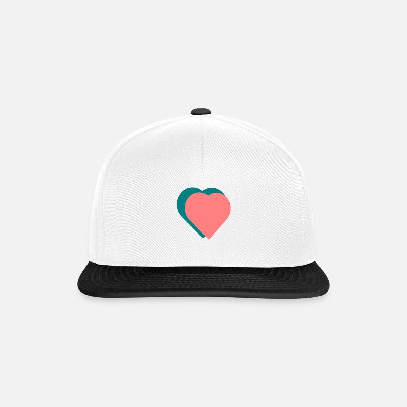 Heart - Snapback Cap - white/black