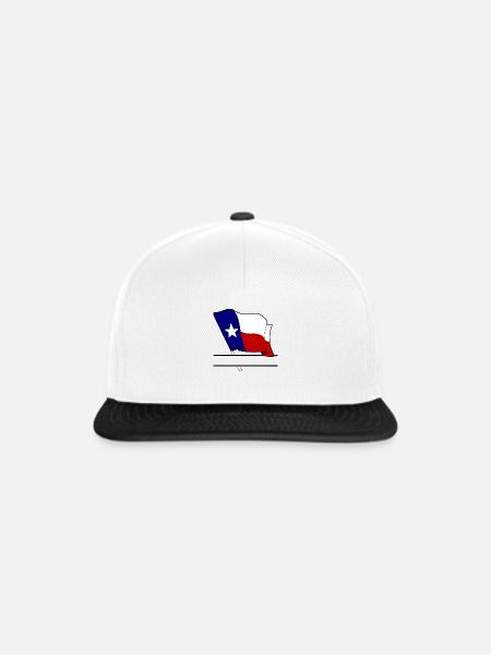 Flagge Texas Text Banner - Snapback Cap - Weiß/Schwarz