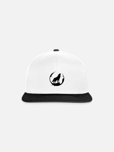 Wolf - Naturschutz - Snapback Cap - Weiß/Schwarz