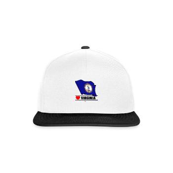 Flagge Virginia Herz VIRGINIA - Snapback Cap - Weiß/Schwarz - Vorne