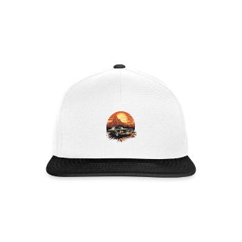 Classic Musclecar Vintage Retro - Snapback Cap - Weiß/Schwarz - Vorne