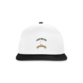 Ich kenne den Bohrer, ich bin Schreiner - Snapback Cap - Weiß/Schwarz - Vorne