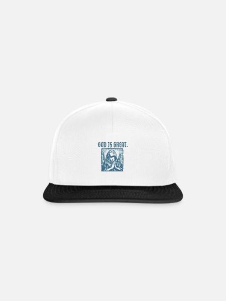 God Is Great – Praying Woman Faith Design - Snapback Cap - white/black