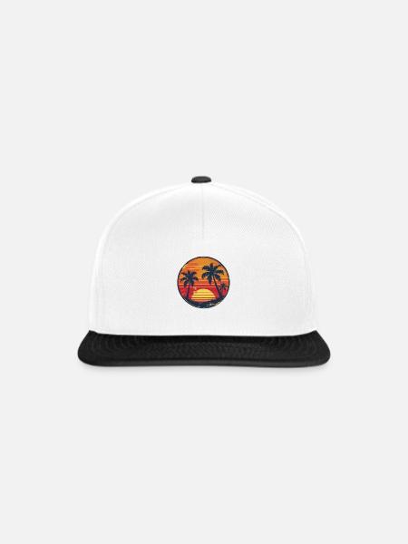 SUNSET - Snapback Cap - Weiß/Schwarz