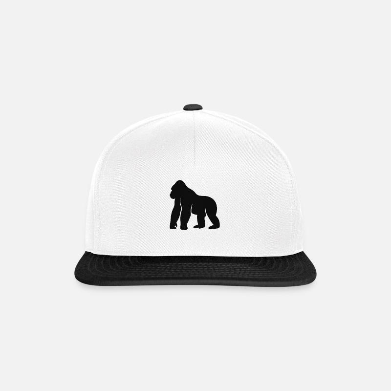 Mächtiger Gorilla König des Dschungels Silhouette - Snapback Cap - Weiß/Schwarz
