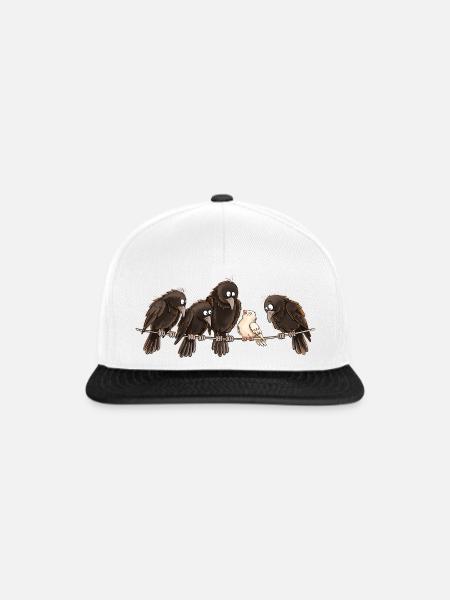 Krähen Raben Taube Statement Anderssein Vogel - Snapback Cap - Weiß/Schwarz