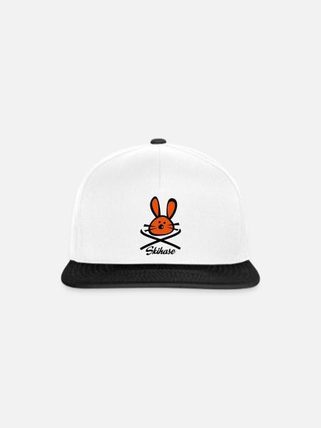 2541614 15935857 skihase - Snapback Cap - Weiß/Schwarz