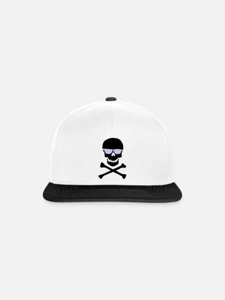 Violette Minimal Sonnenbrillen-Silhouette - Snapback Cap - Weiß/Schwarz