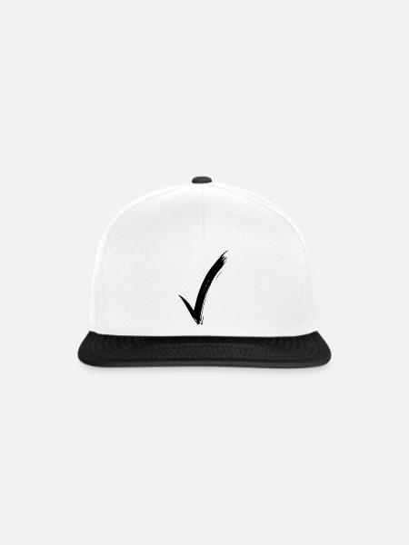 check - Snapback Cap - Weiß/Schwarz