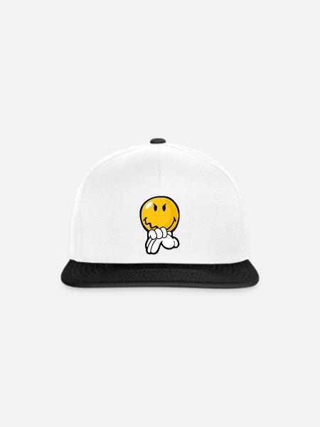 Smiley Anger Vengeful - Snapback Cap - Weiß/Schwarz