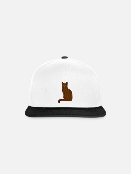 Katze Meow - Snapback Cap - Weiß/Schwarz