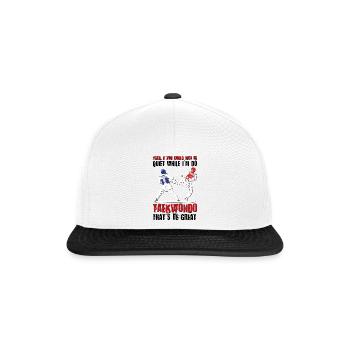 I'm do Taekwondo that'd be great - Snapback Cap - Weiß/Schwarz - Vorne